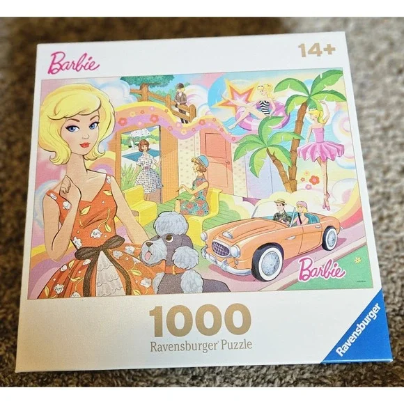 Ravensburger Barbie Vintage Art 1000 Piece Jigsaw Puzzle Complete Hand...