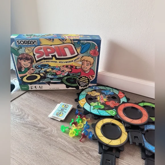 Hasbro SORRY SPIN Board Game 100% Complete Unplayed Condition