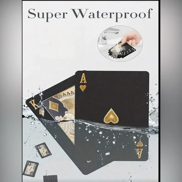 ✨Super Waterproof Black and Gold Playing Cards