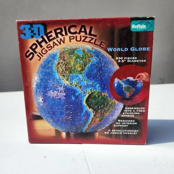 3D Spherical Puzzle World Globe 9.5