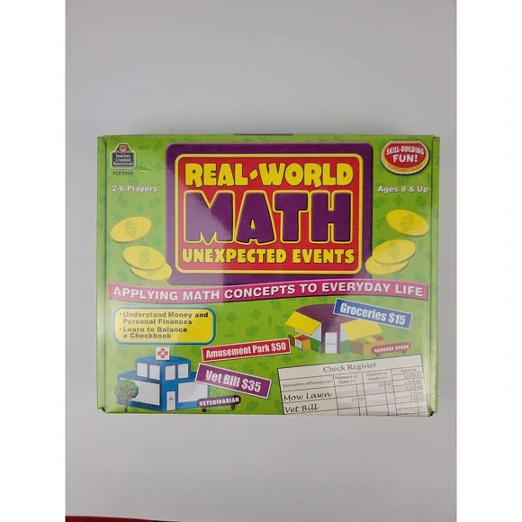 Teacher Created Resources Real World Math Unexpected Events Game TCR 7804 New