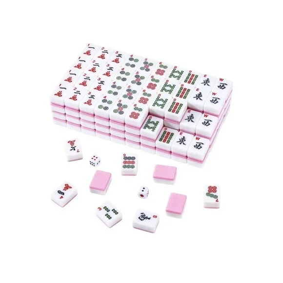 Pink Mahjong Tile Set 1.2 Inch American Mahjong Set 166 Mahjong Set