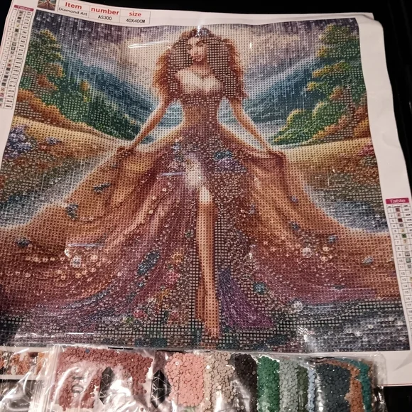 Elegant Diamond Art Paint Kit with Woman in Gown 40x40
