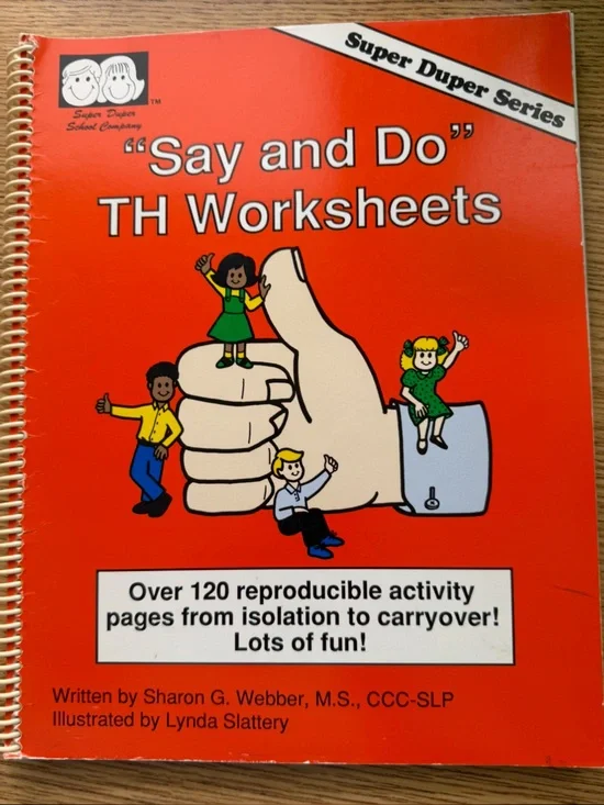 Say and Do® TH Worksheets reproducible activity pages Speech Therapy Super Duper
