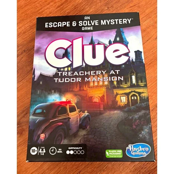 EUC Hasbro Gaming Clue Treachery at Tudor Mansion Cooperative Mystery Game