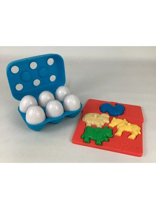 Rainbow Shape Sorter Eggs Counting Numbers Colors Vintage Evenflo Puzzle Lot