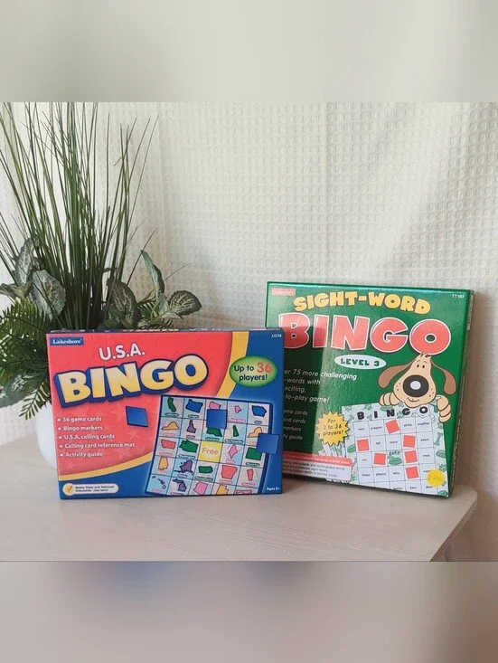Lakeshore U.S.A. Bingo & Sight-Word Bingo Level 3 Educational Game Set