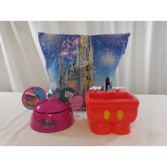 Disney Parks Ear Hat A Very Merry Unbirthday Ice Cream Sundae Bowl + Mickey Sink