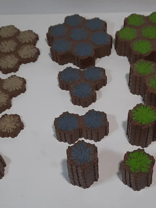 Heroscape Terrain 122 Hexes Lot Grass Rock Sand Expand Your Battlefield 49 Piece