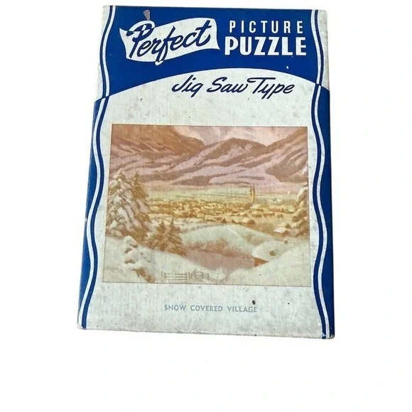 Perfect Picture Snow Covered Village Jigsaw‎ Puzzle 250+ Pieces Vintage