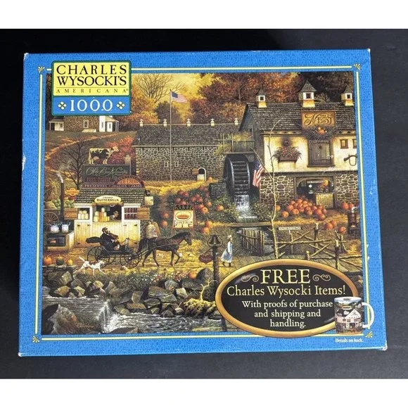 Charles Wysocki Olde Buck's County Jigsaw Puzzle 2004 Milton Bradley 1000 Pc NEW