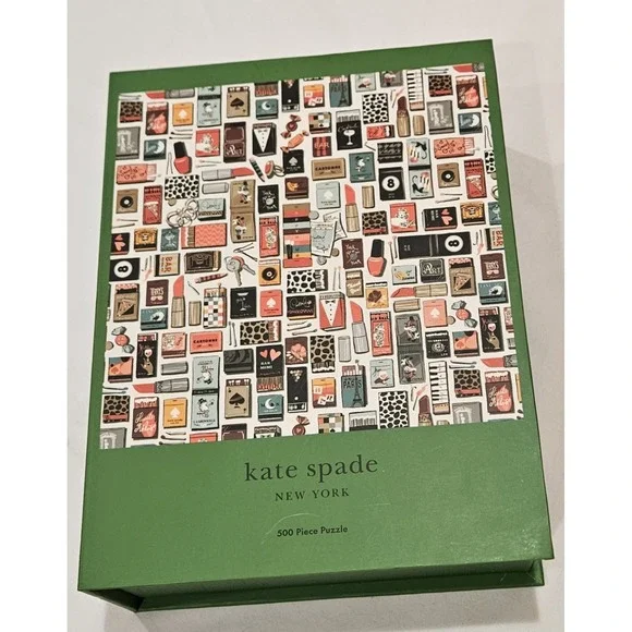 Kate Spade New York 500 Piece Puzzle Complete‎ Fashion Accessories Green Box...