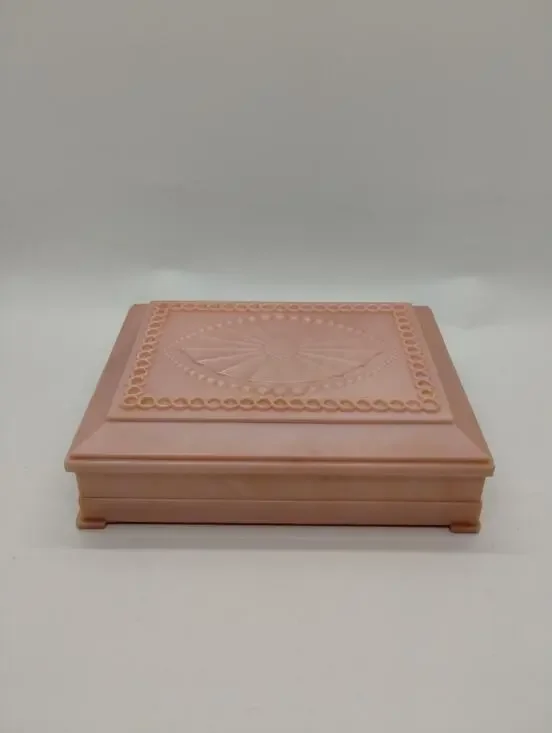 Vintage Pink Pearl - Lidded Plastic Trinket Box DuBois Co. Cincinnati - 5