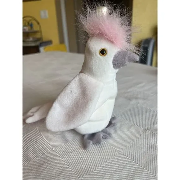 Ty Kuku Cockatoo Beanie Baby Retired Stuffed Animal Plush‎ Toy 1998