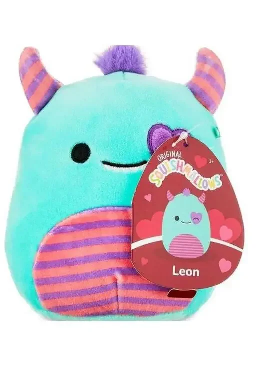 Squishmallows Leon Valentines Blue Monster 5in  NWT
