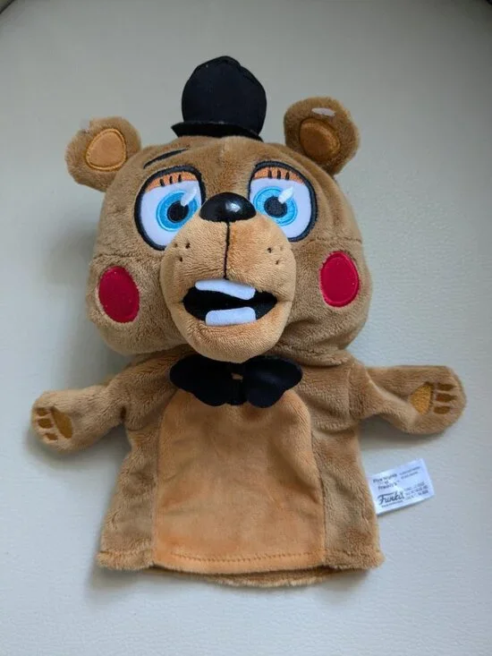 NWOT Funko FNAF Authentic Plush Freddy Fazbear Hand Puppet Brown  Blue Eyes 10