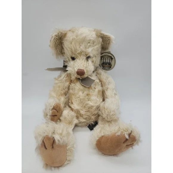 Russ Berrie Claridge Teddy Bear 100th Anniversary Collection Plush Cream Bow