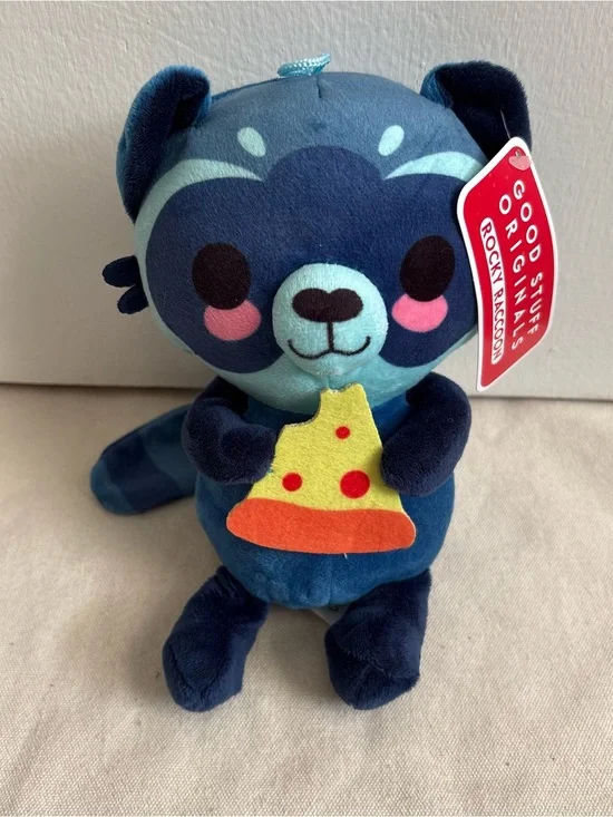 Good Stuff Rocky Raccoon Blue Plush Stuffed Animal Holding Pizza Jimothy