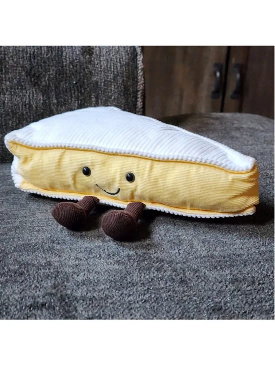Jellycat Amuseables Brie Cheese Wedge Plush Food Stuffed Toy Corduroy Rind 9