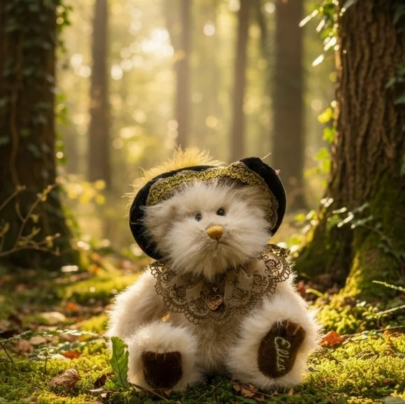 Pickford Bears Eliza Pendant Teddy Bear with Lace Collar Brass Button