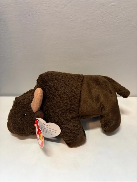 NWT Roam the Buffalo Ty Brown Plush Accent Toy