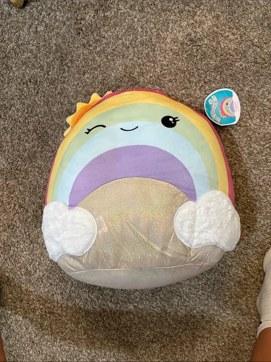 Squishmallows Pastel Rainbow Sunshine Plush in Pink, Yellow, Mint, Lavender