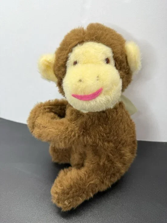 Vintage Artisan Brown Monkey Plush 10” Sitting Handmade Hugger Stuffed Animal