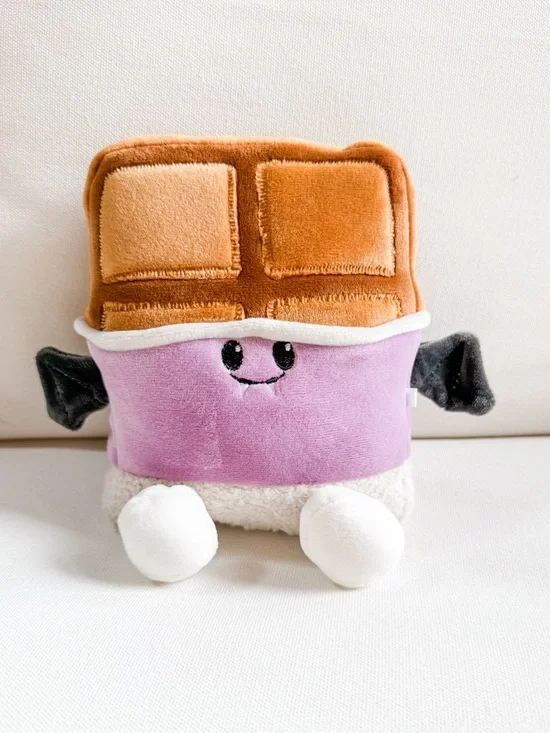 Plush Chocolate Bar Character Stuffed Toy - Purple and Brown