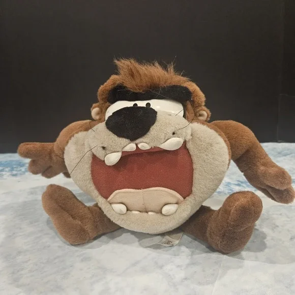 Vintage 1997 Taz Tasmanian Devil Plush Looney Tunes Warner Bros Stuffed Animal‎