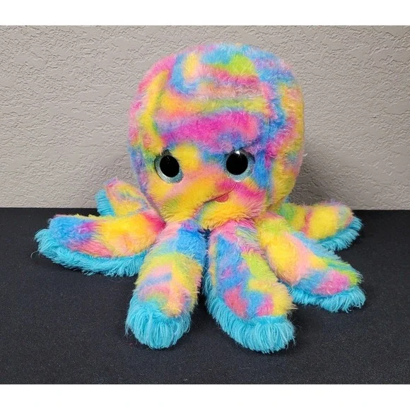 Psychedelic Multicolored Stuffed Octopus by Fiesta Plush Stuffed Animal
