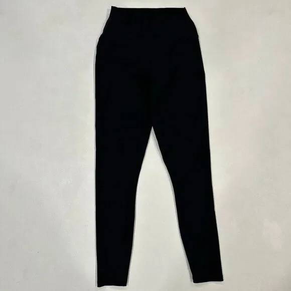Alo Yoga High Waist Slash Leggings XS Black Cutout Detail