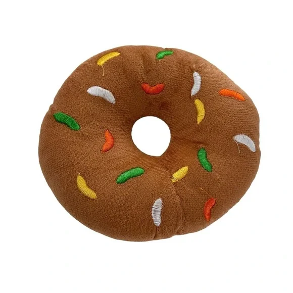 Plush Donut-Shaped‎ Embroidered Sprinkles Doughnut Frosted Stuffed Animal