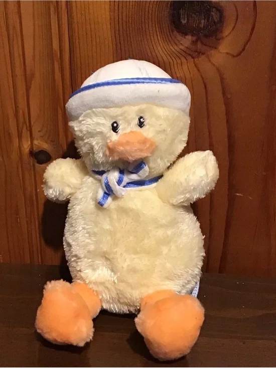 Gund Cream & Orange Duck Plush with Blue Trim