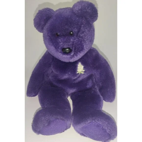 TY Beanie Buddies 1998 Princess Diana Purple Bear 14