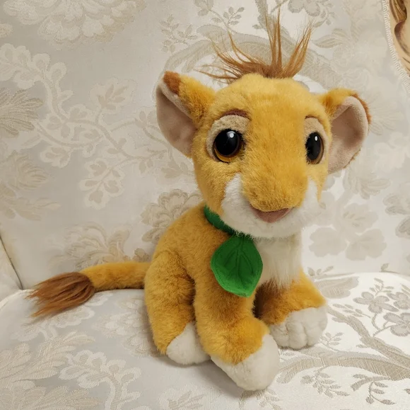 Vintage The Lion King Purring Simba Plush Walt Disney Stuffed Animal 1993