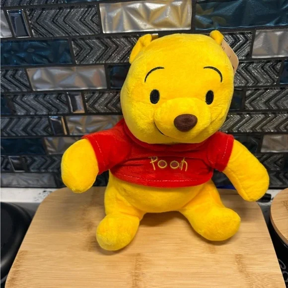 Disney Yellow Winnie the Pooh Plush with Red Shirt