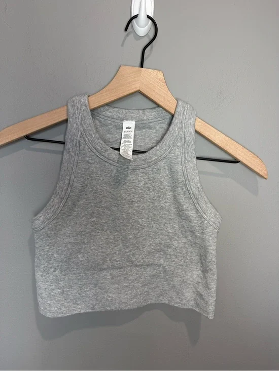 Alo Yoga Seamless Delight High Neck Bra in Athletic Heather Grey‎ Size small