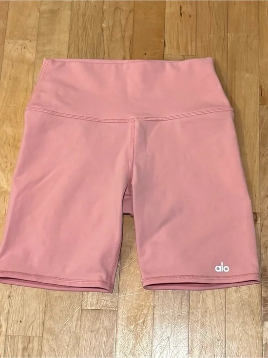 ALO Yoga High-Rise Rose Pink Bike Shorts