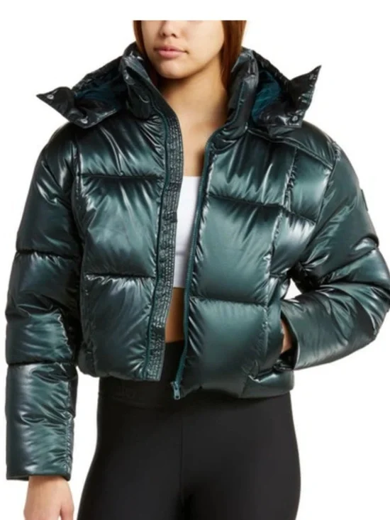 ALO Yoga Shiny Quilted Puffer Jacket - Dark Emerald