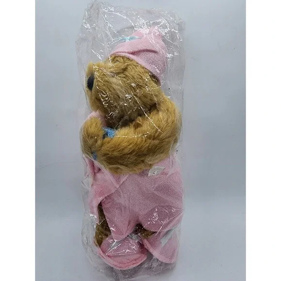 Bathtime Teddy Pink Robe Plush Bear Nightcap Slippers 12 Inch Item 10052