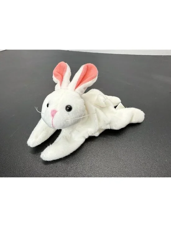 Zangeen 1996 7” Huggable Honeys White Bunny Rabbit Cute Beanbag Plush Toy