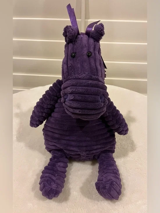 Jellycat Cordy Roy Horse Plush Purple Corduroy Stuffed Animal Toy Ribbon 16”