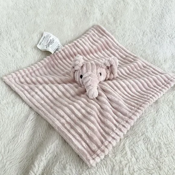 Mon Lapin Elephant Security Blanket Rose Mauve Corduroy Ribbed Lovey Pink 12”