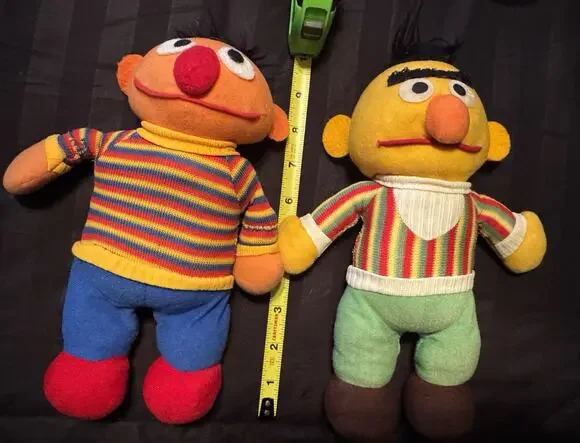 Vintage Bert And Ernie Dolls Knickerbocker Sesame Street Plush Figures 70s