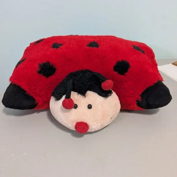 Retired Pillow Pet Ms. Ladybug 2010 Red Black Soft Stuffed Plush Animal Y2K