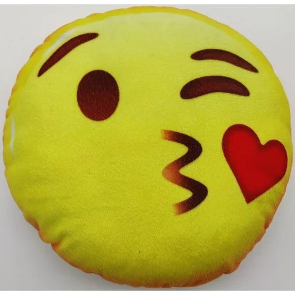 Winking Kissy Heart Face Yellow Emoji Small 11
