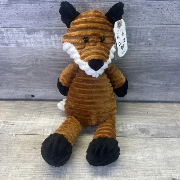 Ganz Ribbles Fox Corduroy Plush Stuffed Animal Toy 12