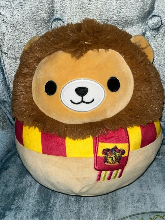 Round Plush Lion with Gryffindor Scarf