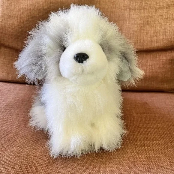 Old English Sheepdog Plush Stuffed Animal TB Trading Gray White Fluffy Furry Dog