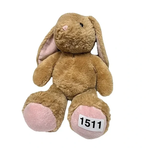 Build-A-Bear‎ Bunny Plush Tan Pink Paw Soft Stuffed Animal BAB Rabbit Toy